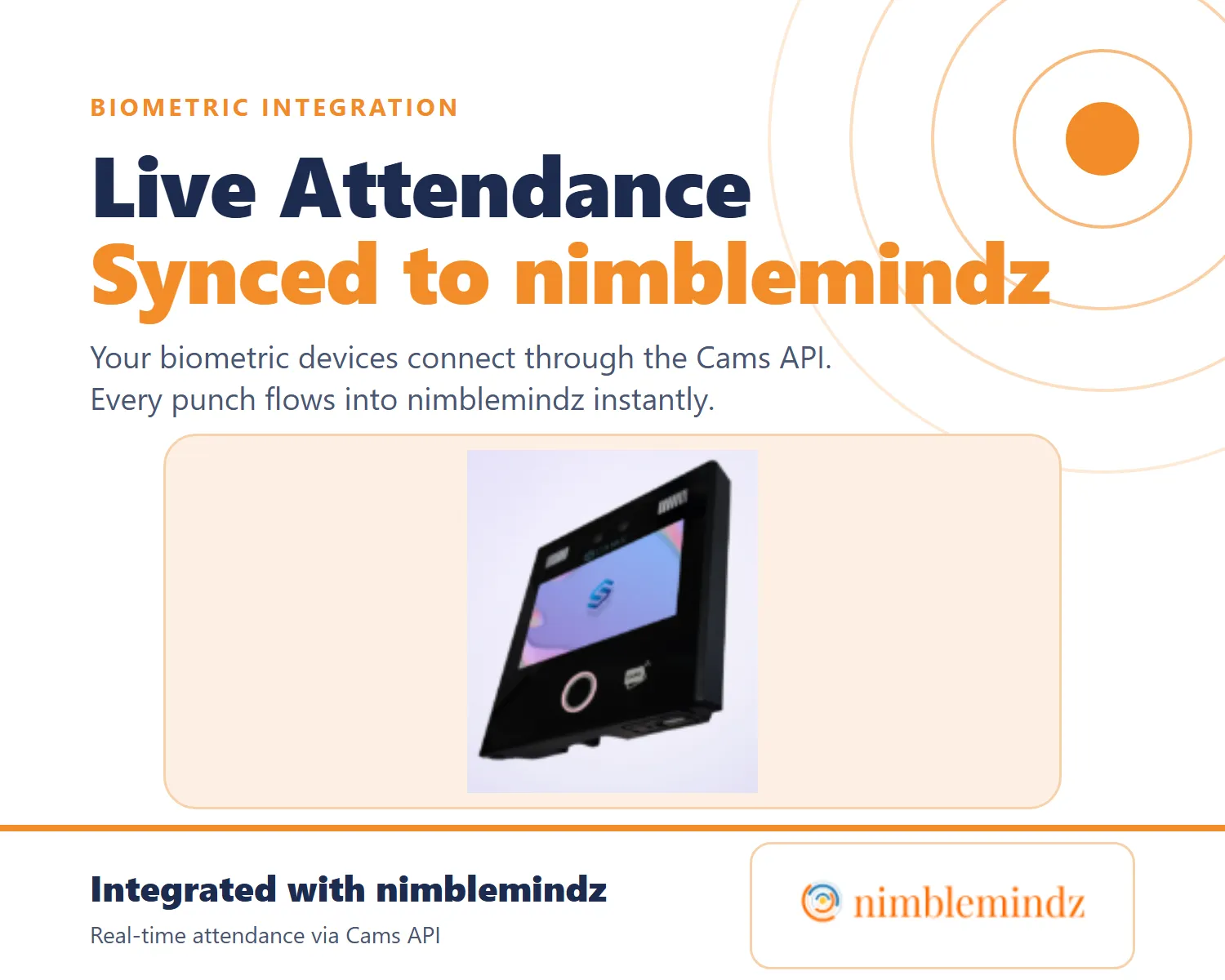 Nimblemindz Integration - Biometric Integration with Nimblemindz ERP Software